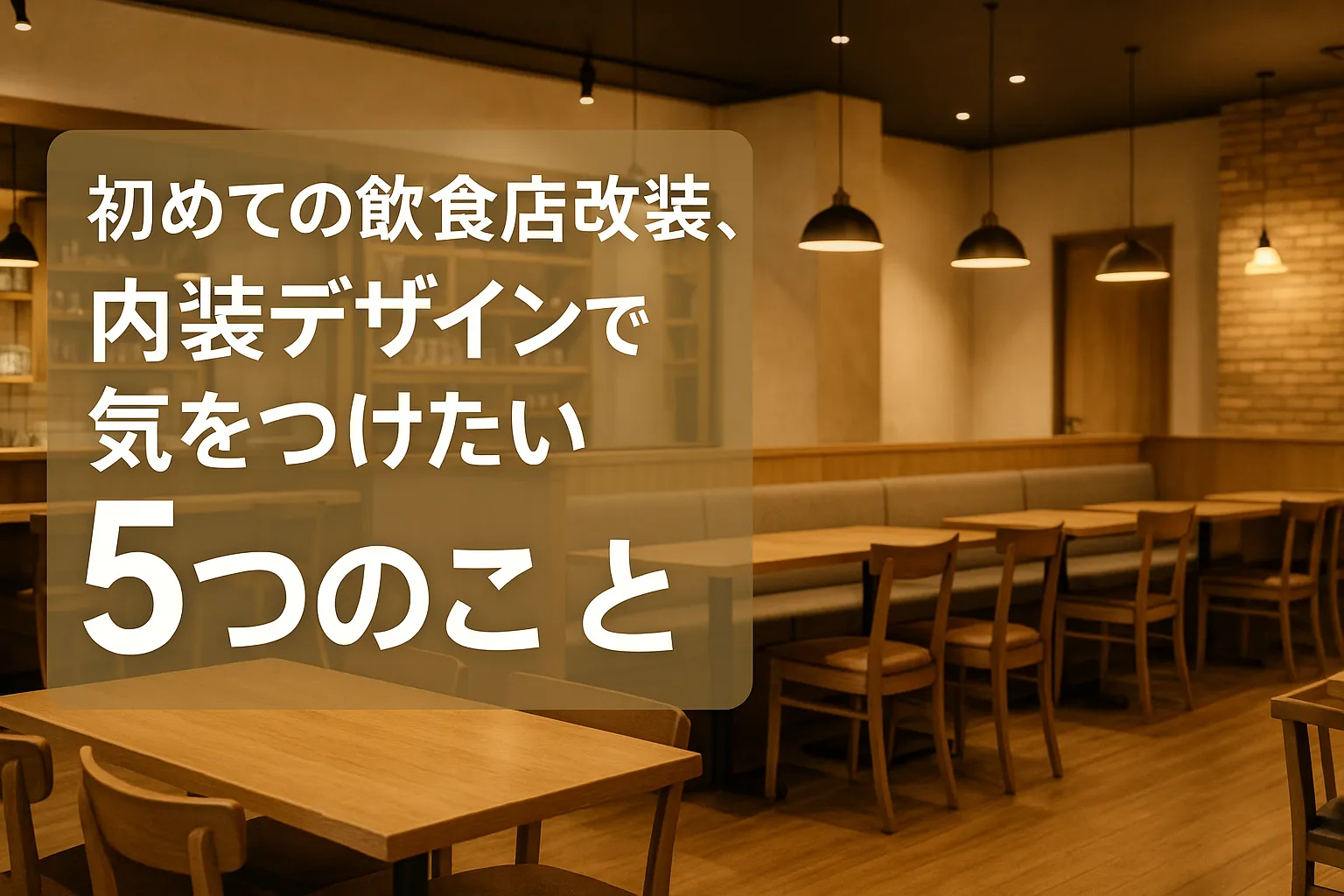 初めての飲食店改装、内装デザインで気をつけたい５つのこと